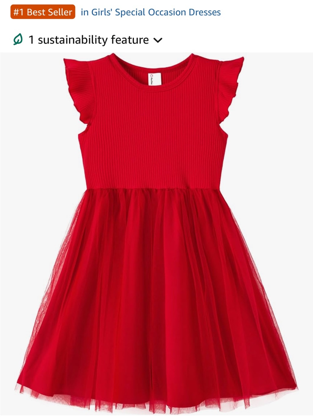 PatPat Red Tulle Party Dress